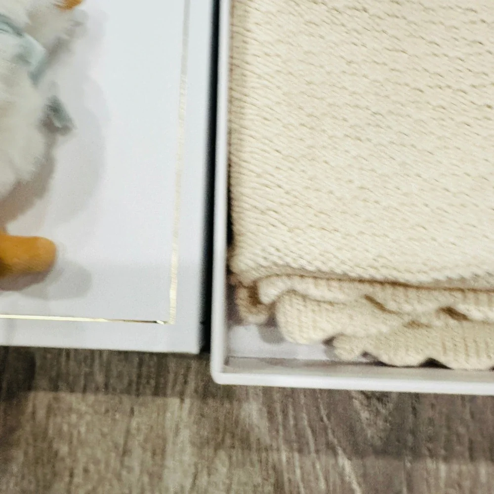 Pottery Barn Kids Chris Loves Julia Duck Gift Set Blanket Lovey Rattle 3pc Cream